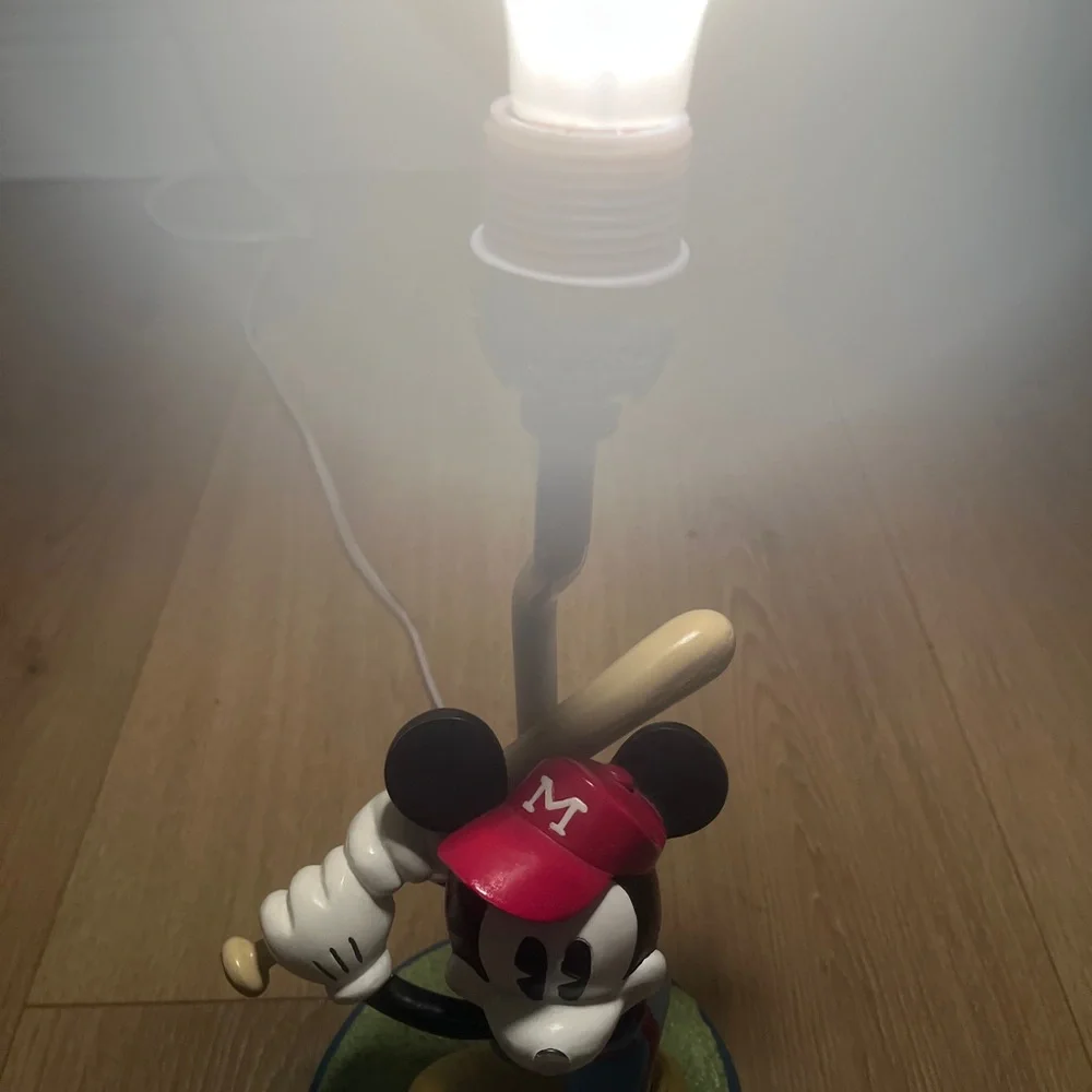 Mickey Mouse Baseball Lamp Kids Room Decor- Works No Shade